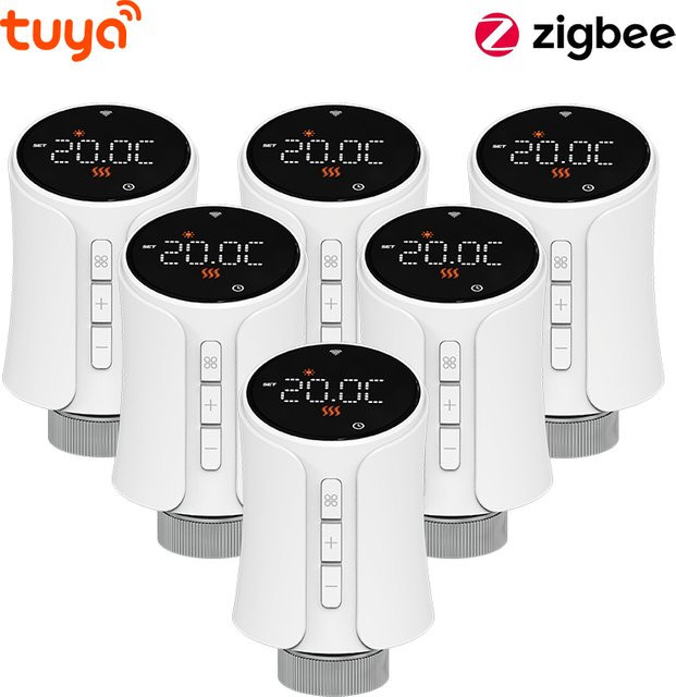 Tuya Smart ZigBee 3.0 Thermostat Heizkörper Ventil TRV Temperaturregler mit App-Steuerung und Smart Home Integration in Weiß - Bild 1