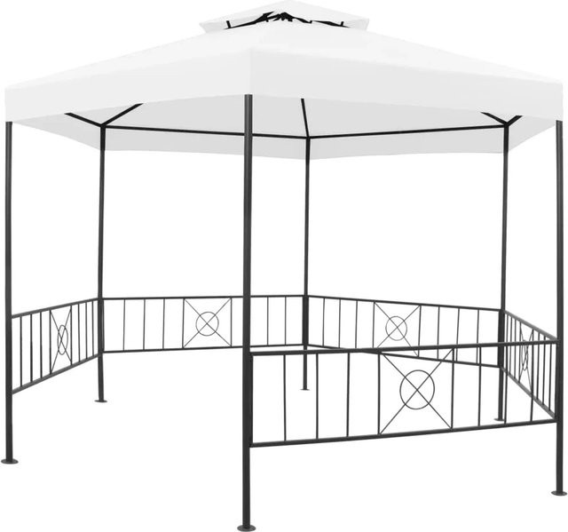 vidaXL Gartenpavillon in Weiß mit pulverbeschichtetem Stahl und Polyesterstoff, B/T/H: 323 x 275 x 265 cm - Bild 1