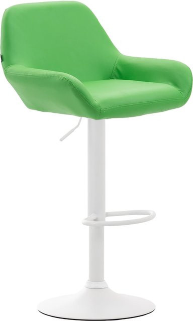 TPFLiving Barhocker Bragnum mit weißem Gestell und grünem Kunstleder, modern und drehbar um 360 Grad, H: 120 cm, B: 52 cm, T: 51 cm - Bild 1