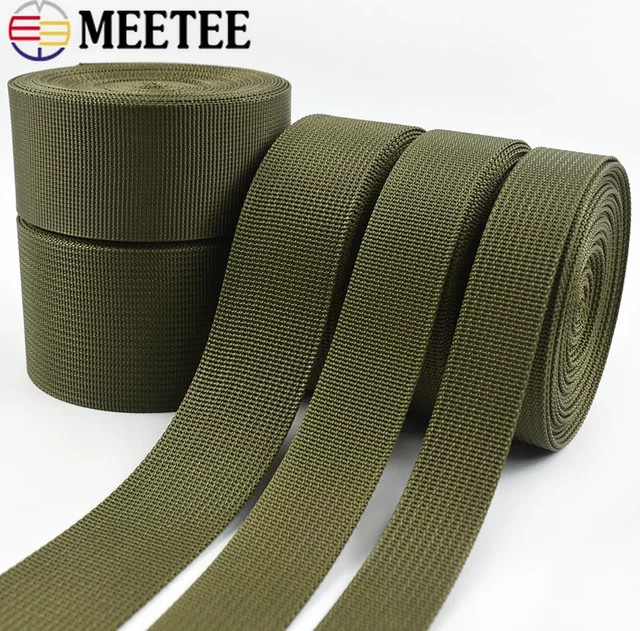 Meetee Baumwollgurtband aus Canvas und Polyester in Armegrün als Nähzubehör für Sicherheitsgurte, Tragegurte und Rucksackgurte (2-10m) - Bild 1