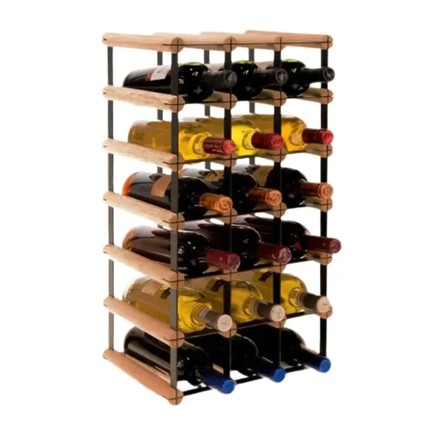 PROREGAL Vinotega Mod Metal Modulares Weinregal aus massivem Kiefernholz, Braun geölt, H x B x T: 62,5 x 32,5 x 24,5 cm - Bild 2