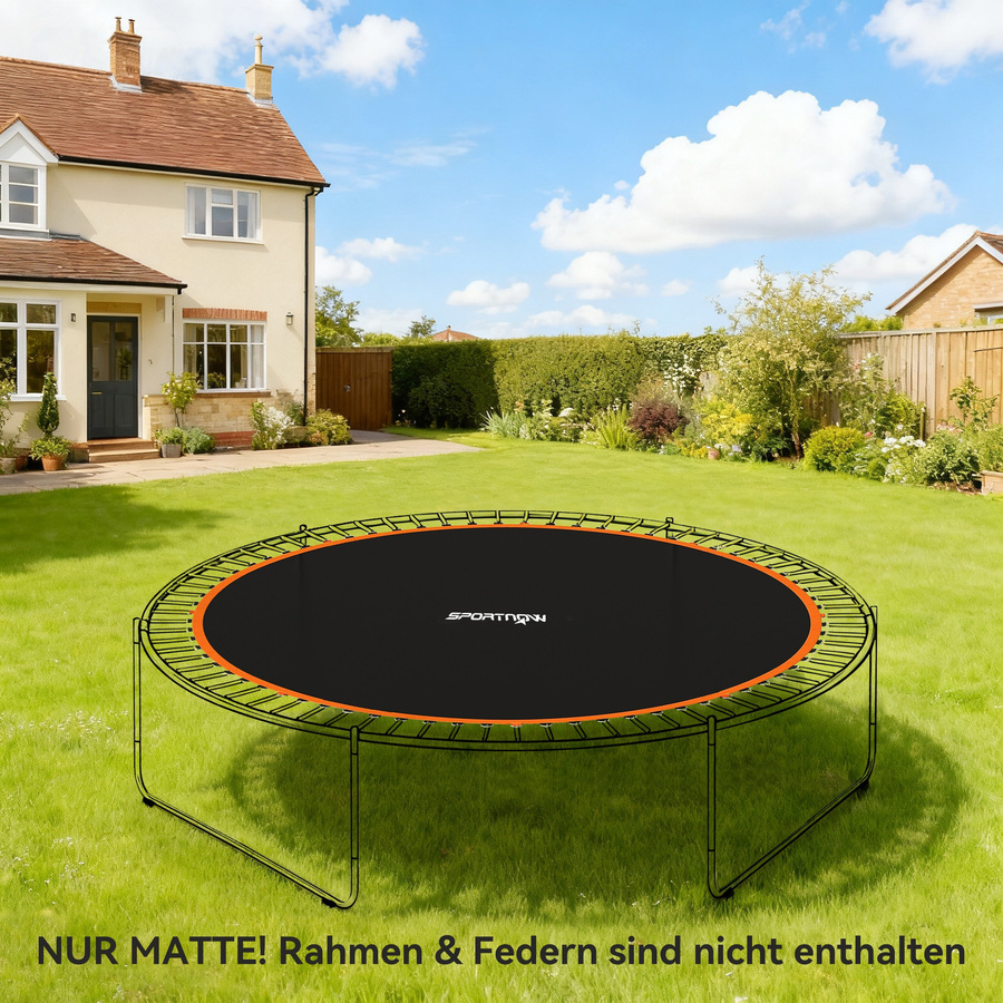 SPORTNOW Trampolin Sprungtuch als Ersatzmatte, Durchmesser: 323 cm, Schwarz oder Orange - Bild 1