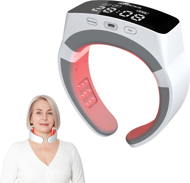 Hasocare Hals-Lasertherapiegerät in Weiß mit 650 nm Laserdioden und 1900 mAh Akku zur Unterstützung bei Blutdruck, Hyperviskosität und Hyperlipidämie - Bild 1