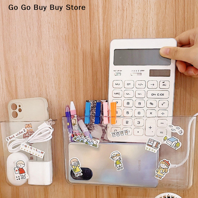 Ouhoe Wandmontierte Aufbewahrungsbox aus Acryl in Transparent, Organizer für Fernbedienungen und Handys, B: 22,5 cm, H: 22,5 cm - Bild 1
