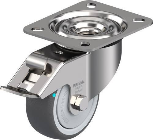 Blickle LEX-PATH 80KFD-FI Lenkrolle mit Feststeller in Silber und Grau, Rad-Durchmesser: 80 mm, Tragfähigkeit: 150 kg - Bild 1