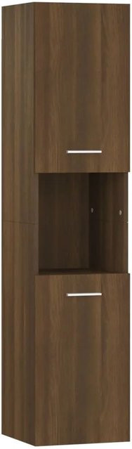 vidaXL Badezimmerschrank in Eiche Braun mit Türen und Regalfächern, B/T/H: 30 x 30 x 130 cm - Bild 1