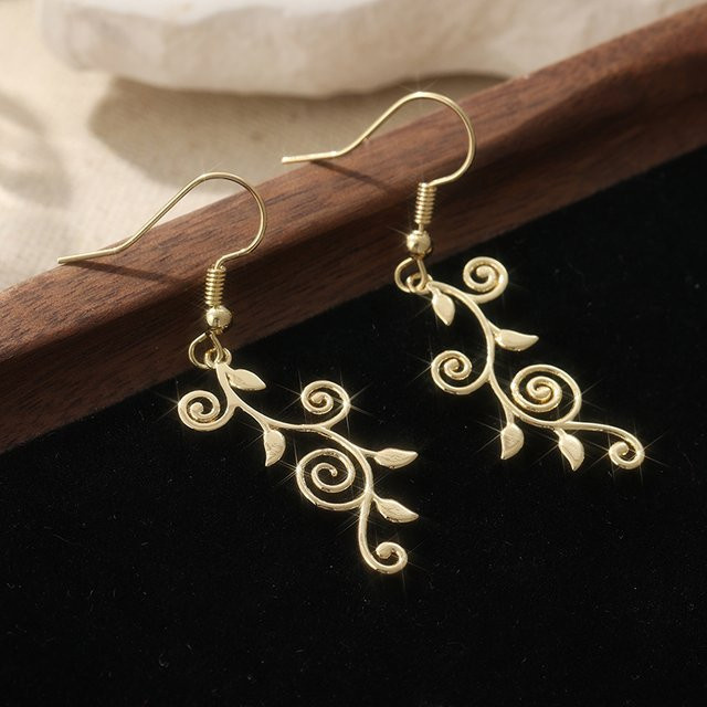 YoYo Hängeohrringe, Gold/Silber Plattiert, Geometrische Spiral-Blumenform, Damen - Bild 1