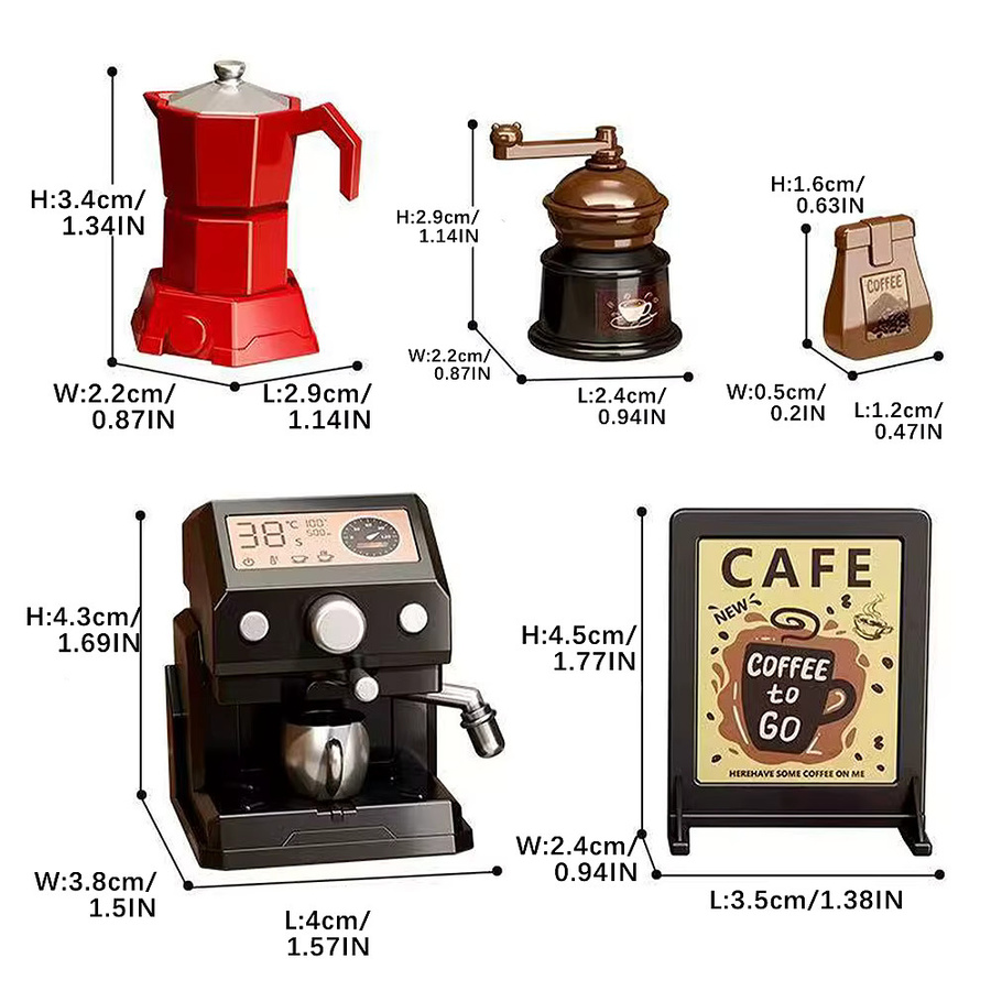 MSFTOYS Miniatur-Kaffeemaschine, Maßstab 1:12, Küchenutensilien - Bild 3