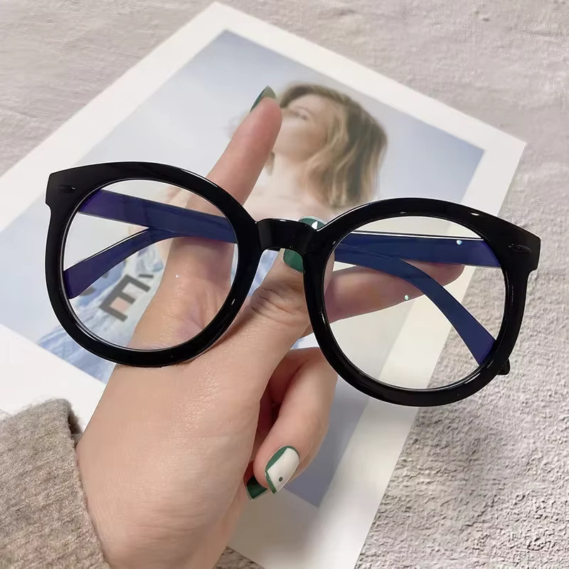 DIXSG Korrektionsbrille, Vollrand, Rund, Kunststoff, Schwarz, Damen - Bild 3