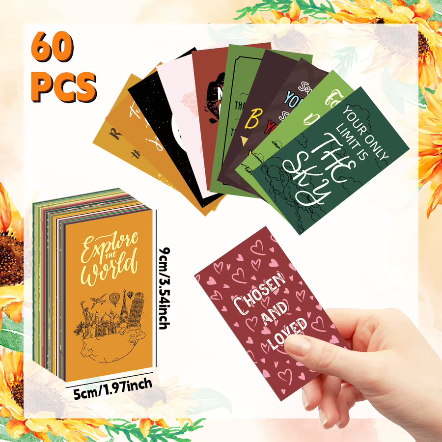 60 Stück Affirmationskarten in Multicolour für tägliche Motivation und Inspiration - Bild 2
