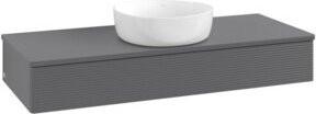 V&B Waschtischunterschrank Antao mit Frontstruktur in Anthrazit, B/T/H: 120 x 50 x 19 cm - Bild 1