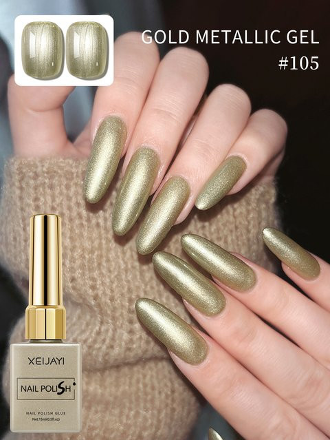 XEIJAYI Nagellack, Goldener Metallic-Gel, 15 ml - Bild 1