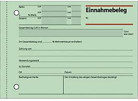 Sigel Einnahmebeleg EB615 DIN A6 quer, 50 Blatt, grün - Bild 1