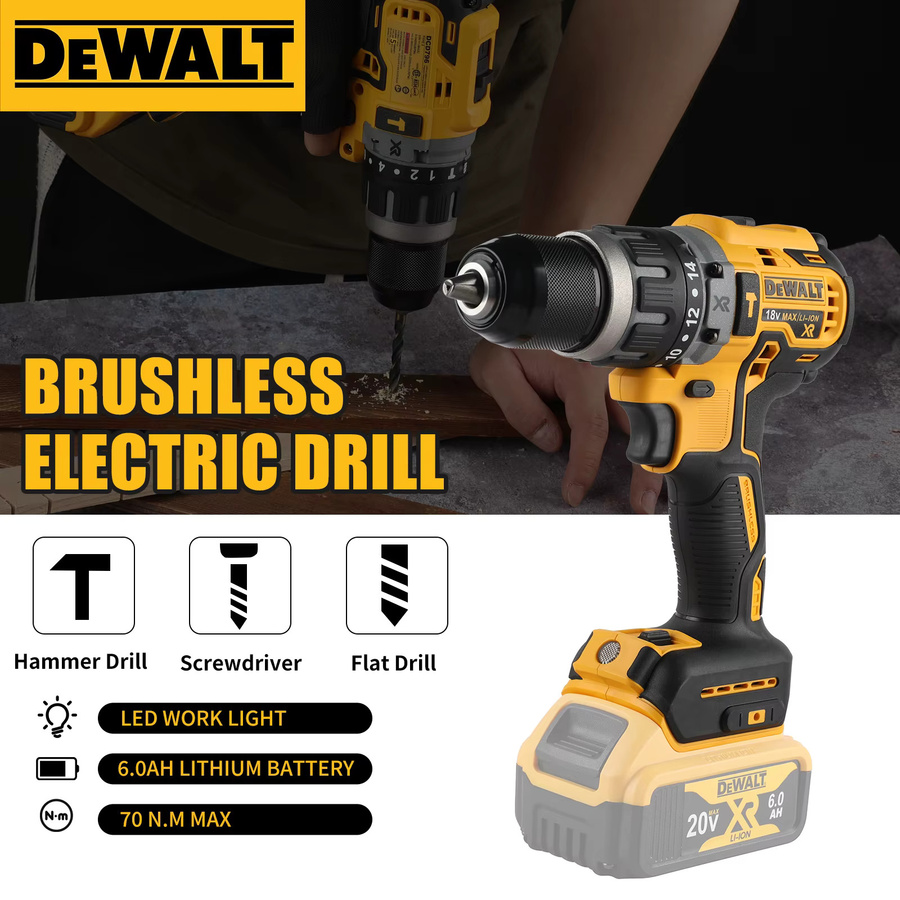 DeWalt DCD796 Akku-Schlagbohrmaschine mit bürstenlosem Motor, 2000 U/min, Gelb - Bild 3