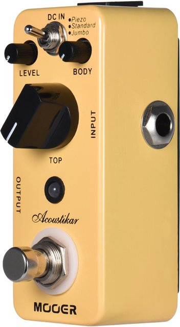 MOOER Acoustikar Akustikgitarren-Simulator Effektpedal mit True Bypass und 3 Modi in Schwarz - Bild 1
