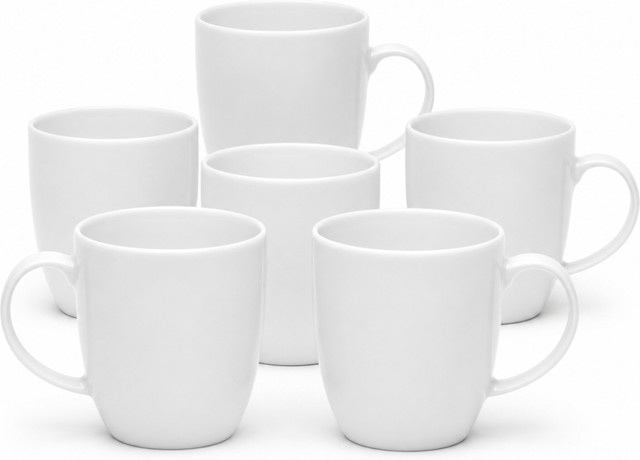van Well Kaffeebecher New York aus Porzellan, Weiß, 6er Pack, 380 ml - Bild 1