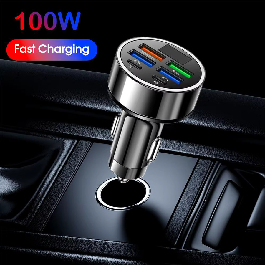 100W USB Auto Ladegerät mit Typ C Schnellladefunktion für Xiaomi, Samsung und iPhone - Bild 4