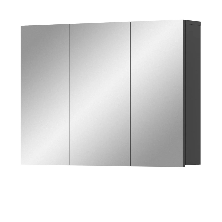 Inn.Furn Spiegelschrank Grau 3-türig mit Soft-Close und Glaselementen, B: 80 cm, H: 60 cm, T: 15 cm - Bild 2