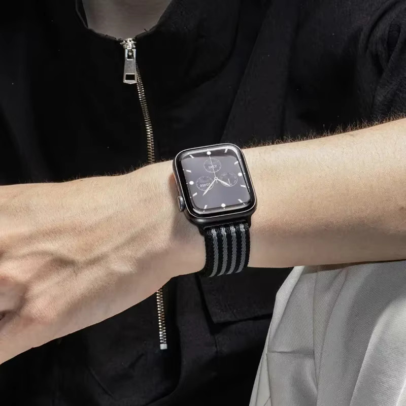 HUBANDE Uhrenarmband Nylon, geflochten, Schwarz, Unisex - Bild 4