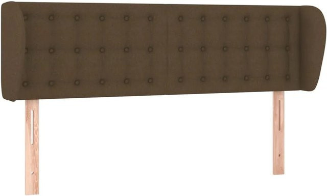 vidaXL Kopfteil mit Ohren Dunkelbraun Stoff B: 147 cm, T: 23 cm, H: 78-88 cm - Bild 1