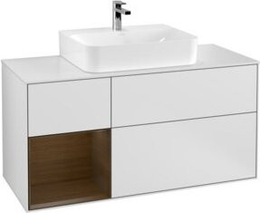 V&B Waschtischunterschrank Finion mit Wandbeleuchtung, Weiß lackiert, Breite: 120 cm, Höhe: 50,1 cm, Tiefe: 50,1 cm - Bild 1