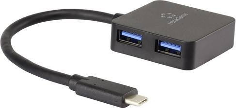 Renkforce RF-3754006 USB-Hub mit 4 USB-A 3.0 Ports und 5 GBit/s in Schwarz - Bild 1