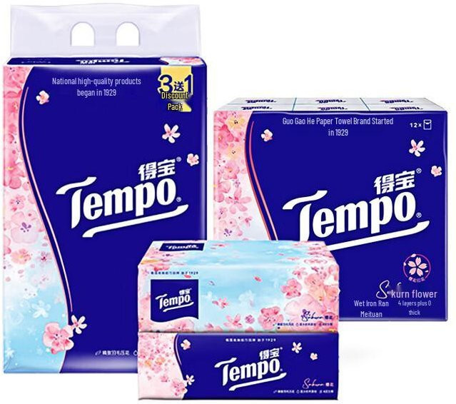 Tempo Sakura 4-lagige Taschentücher und Papiertaschentücher in Multicolour, 16,0 g - Bild 1