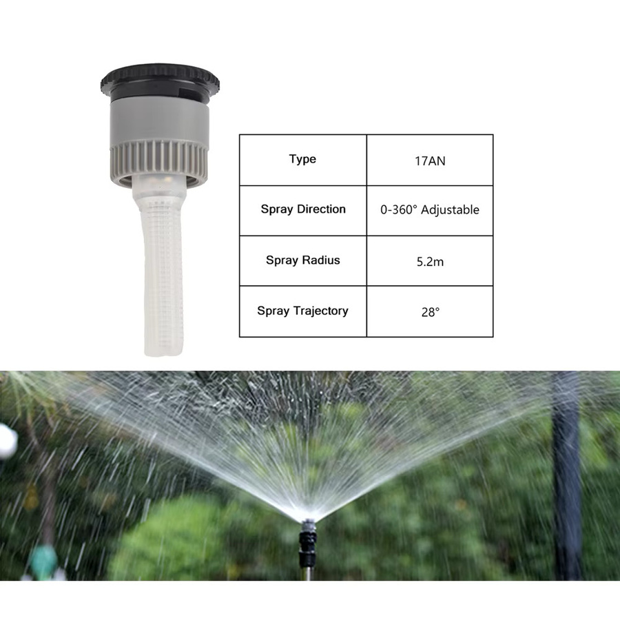 Einstellbare Schwenk-Diffusor-Düse für Garten und Rasen mit 1/2 Zoll Innengewinde für 0 bis 360 Grad Bewässerung - Bild 4