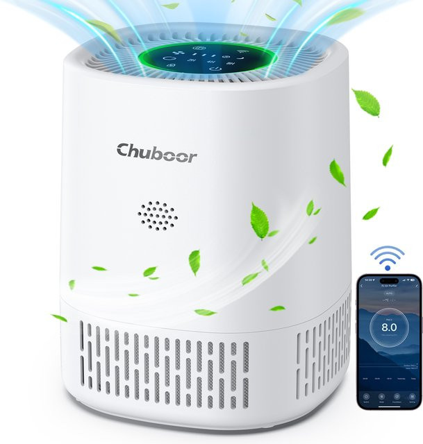Chuboor Luftreiniger in Weiß mit waschbarem Schwammfilter für Zuhause und Büro zur Entfernung von Tierhaaren, Staub und Gerüchen - Bild 1