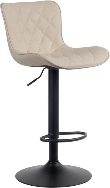 DELUKE Barhocker BOZON Barstuhl aus Kunstleder in Creme, höhenverstellbar, drehbar mit Lehne, B/T/H: 48 x 54 x 83 cm - Bild 1