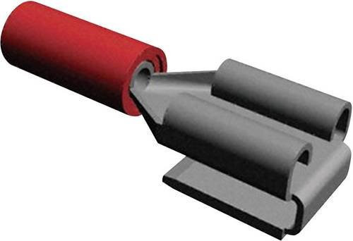 TE Connectivity 160834-5 Flachsteckhülse mit Abzweig, Rot, 180°, Steckbreite: 6,3 mm, Steckdicke: 0,8 mm - Bild 1