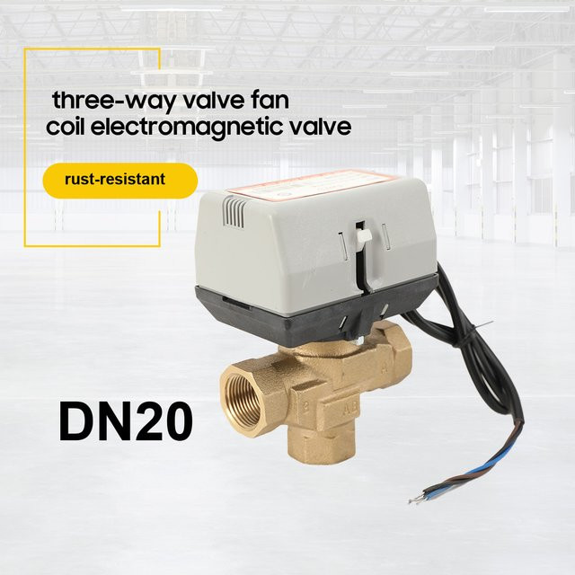 DN20 Dreiwege-Motorventil aus Messing für VC6013 Gebläsekonvektor-Elektroventil, Anschlussgröße 3/4 Zoll - Bild 1