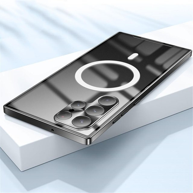 Magnetische Aluminium-Metallhülle für Samsung Galaxy S25 S24 S23 S22 Plus S21 Ultra S20 FE mit MagSafe Unterstützung in Schwarz - Bild 1