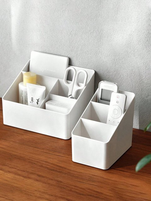 Multifunktionale Aufbewahrungsbox aus Kunststoff für Büro und Kosmetik in Weiß - Bild 1