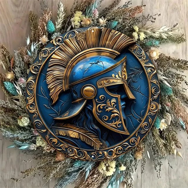 CIFBUY Metall-Spartanerhelm Wanddekoration im Vintage-Stil, Blau, Antik-Design für Zuhause, Bar oder Männerhöhle - Bild 1