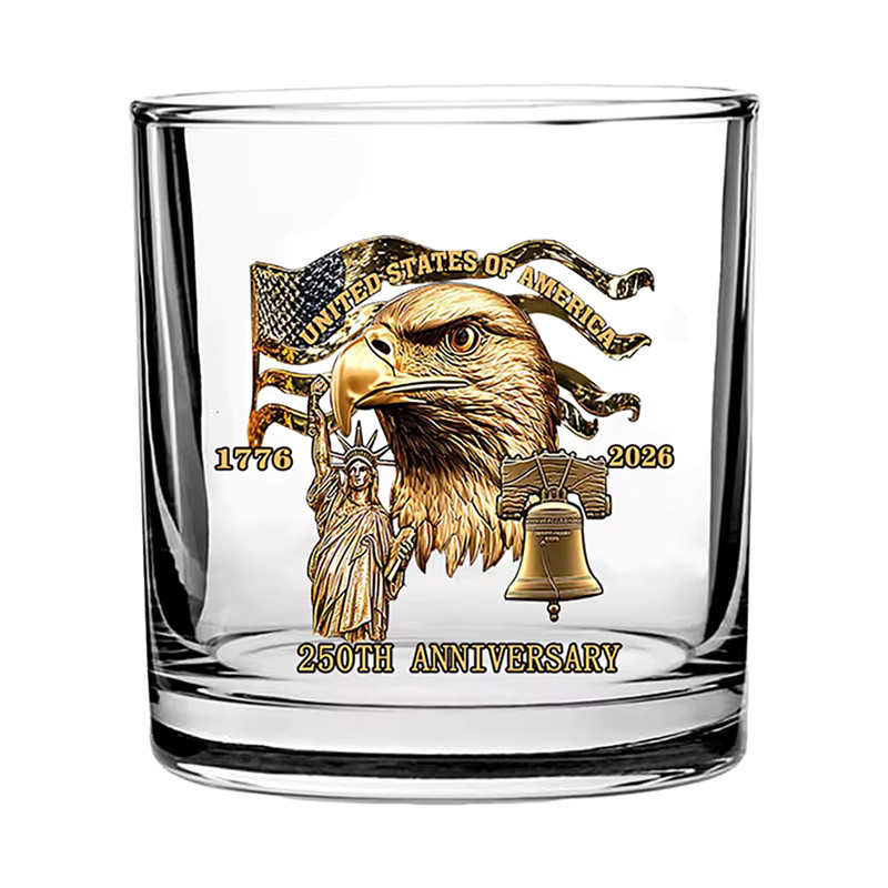 YWDL Amerika 250th Anniversary Whiskyglas Tumbler aus Glas, Transparent, 325 ml - Bild 5
