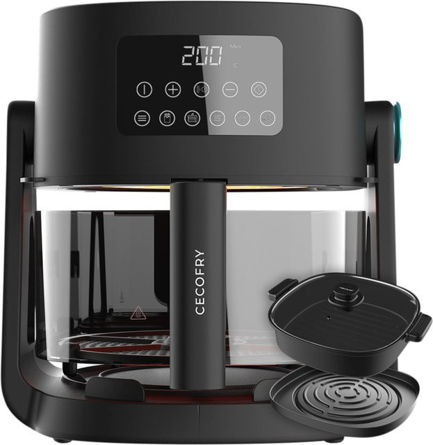 CECOTEC Heißluftfritteuse Flip and Grill 4500 in Schwarz mit Timer und 1500 Watt - Bild 1
