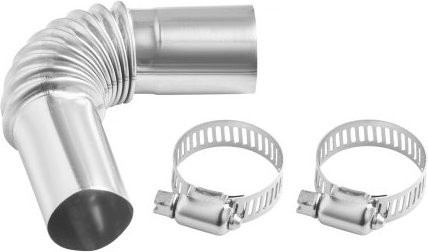 VEVOR Auspuffrohr-Bogen Anschlussstück aus Edelstahl in Silber für 2KW 5KW 8KW Dieselstandheizungen mit 2 Schlauchschellen - Bild 1