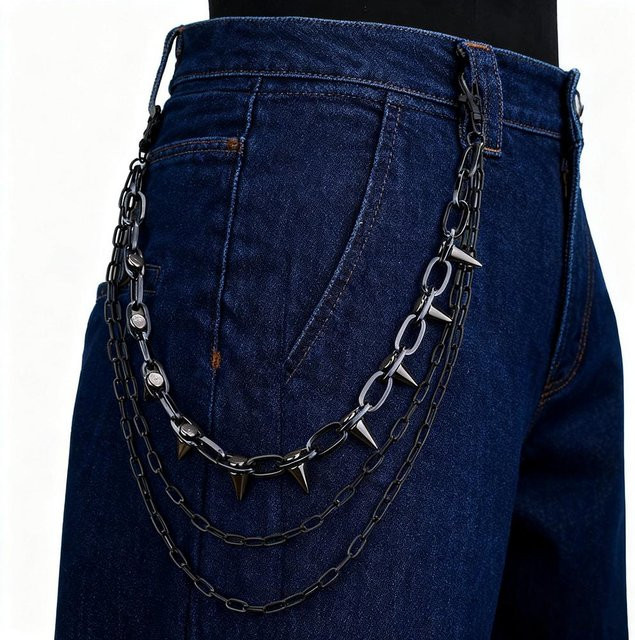 Hüftkette Edelstahl, schwarz, Unisex - Bild 1