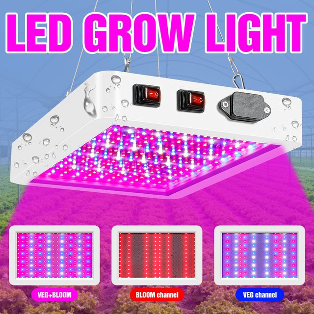 LED Vollspektrum Pflanzenlampe mit IR und UV für Indoor, Hydrokultur und Gewächshaus, 500W, Weiß - Bild 1