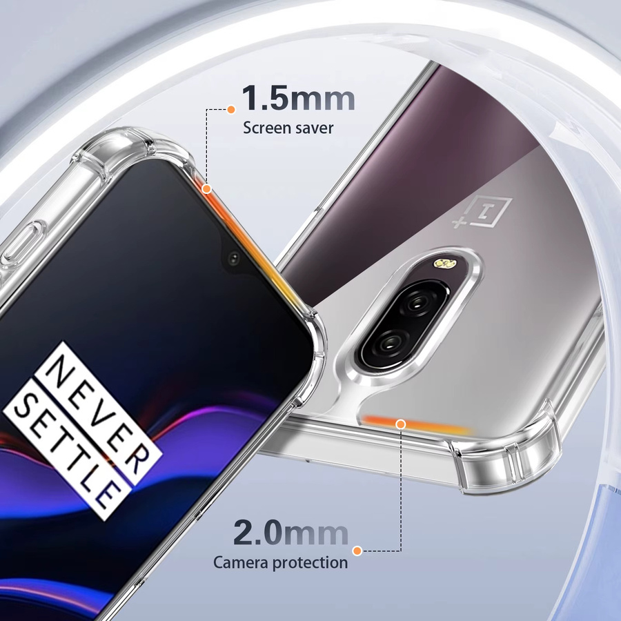 OnePlus 7 Silikon Bumper Handyhülle mit Airbag-Schutz und klarer Rückseite für GM1901, GM1900, GM1905 und GM1903 in Transparent - Bild 4
