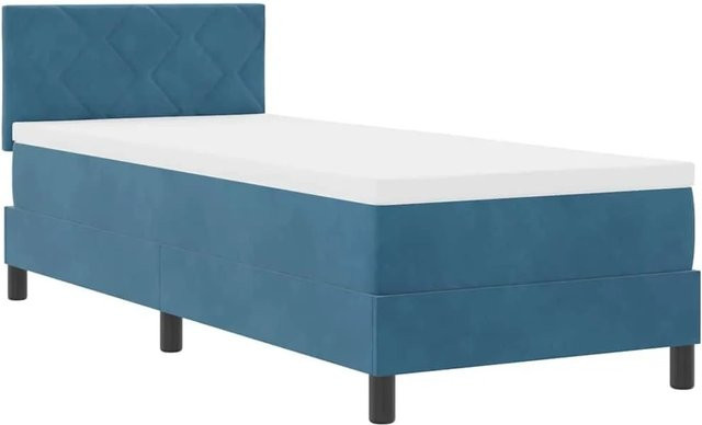 vidaXL LED Boxspringbett mit Matratze Dunkelblau Samt B/T/H: 80 x 200 x 83 cm - Bild 1