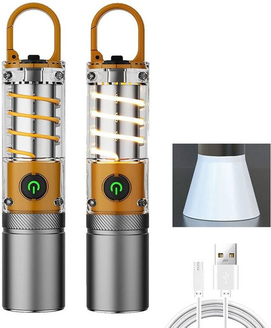ESMARTER Wasserdichte Outdoor-Dual-Source-LED-Tungstenlampe mit Teleskop-Zoom und Haken in Silber - Bild 1