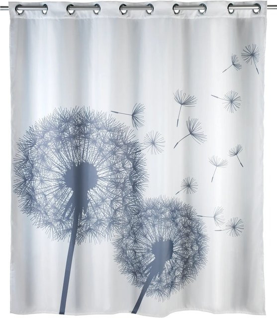 Wenko Duschvorhang Comfort Flex Astera aus Polyester mit Pusteblumen-Motiv, Mehrfarbig, B: 180 cm, H: 200 cm - Bild 1