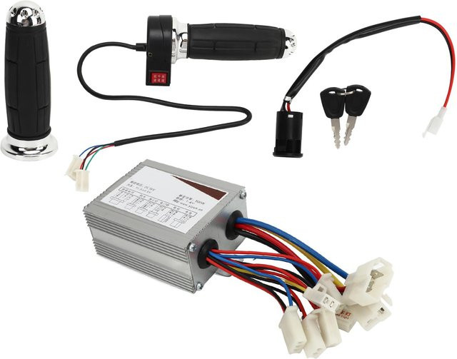 Shoemst Elektrofahrrad Umbausatz 36V 500W mit bürstenbehaftetem Controller, universellem Gasgriff und Zündschalter in Schwarz - Bild 1