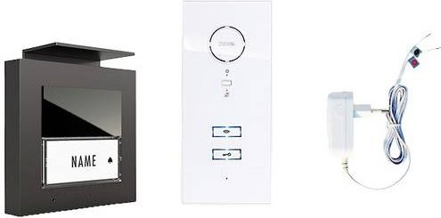 M-e modern-electronics ADV-10101 AW Türsprechanlage Kabelgebunden Komplett-Set in Anthrazit und Weiß - Bild 1