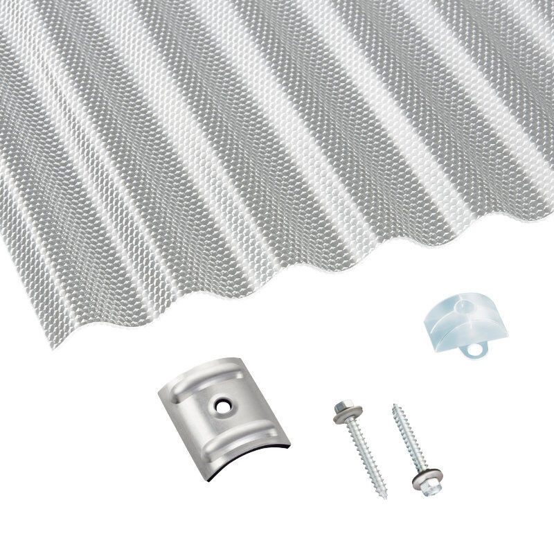 Scobalit Terrassendach-Set aus Polycarbonat mit Sinus-Wabenstruktur in Transparent - Bild 1