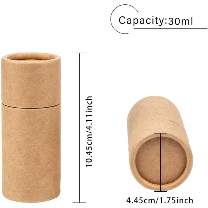 12 Stück BurlyWood Kraftkartonröhrchen aus braunem Papier mit 30 ml Volumen für Lippenstifte, Bleistifte oder Tee - Bild 2