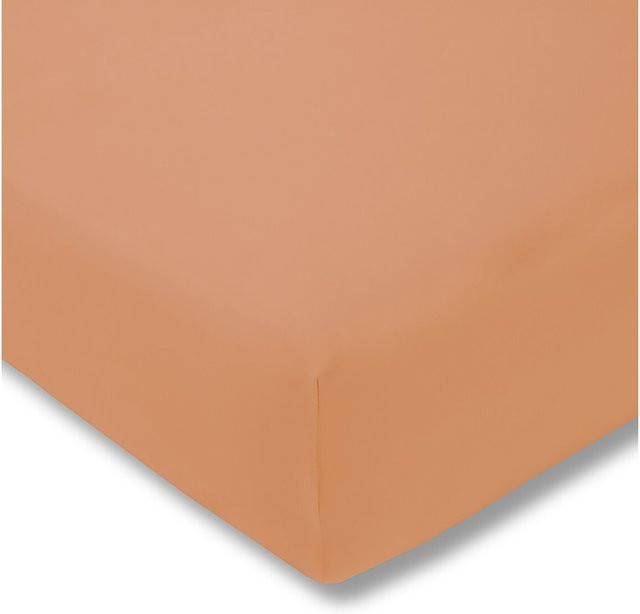 Estella Spannbetttuch aus Jersey-Stretch in Orange, atmungsaktive Baumwolle - Bild 1