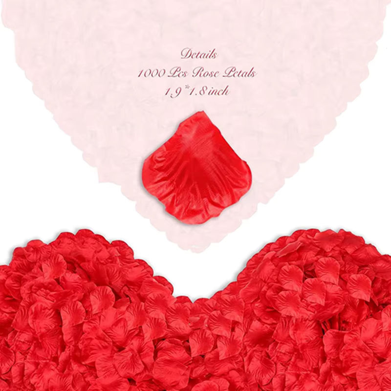 Künstliche Rosenblätter aus Seide in Rot für Dekorationen, Hochzeiten und Valentinstag, 4,5 cm Durchmesser - Bild 3
